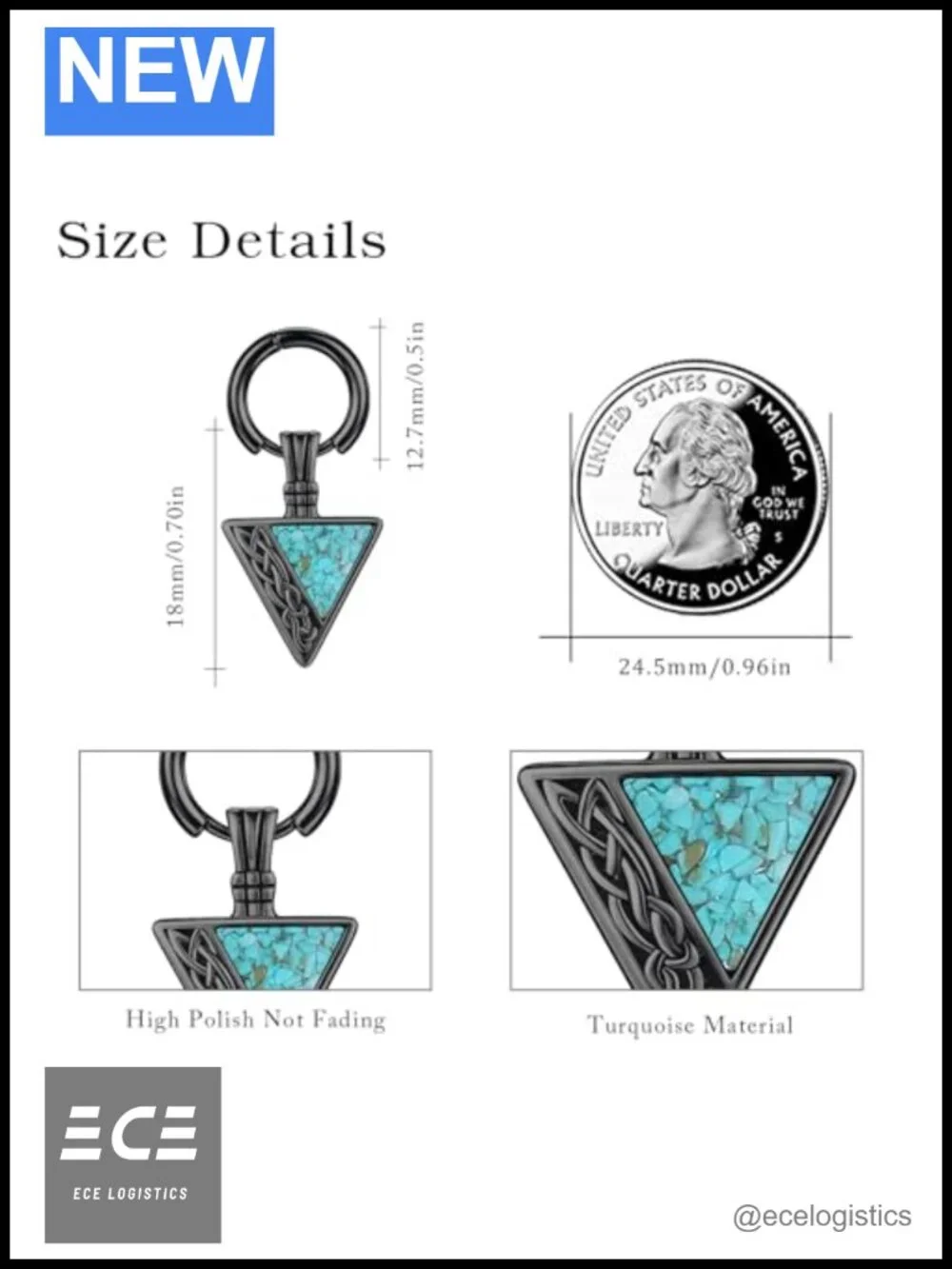Viking Celtic Knot Arrowhead Dangle Earrings Black Gold Plated Turquoise